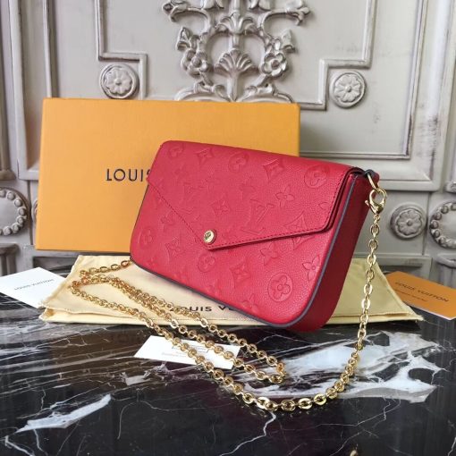 Louis Vuitton Monogram Empreinte Pochette Felicie M64064 Red - Image 3