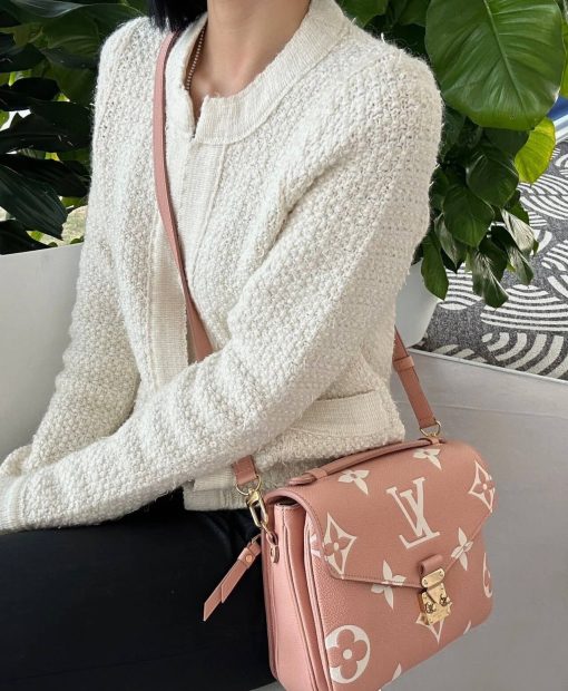 Louis Vuitton Monogram Empreinte Pochette Metis M46302 Pink/Cream - Image 3