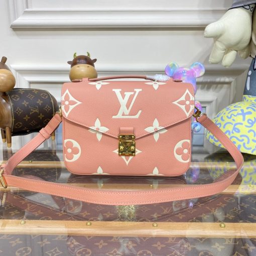 Louis Vuitton Monogram Empreinte Pochette Metis M46302 Pink/Cream - Image 5