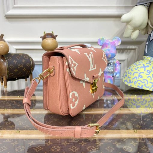 Louis Vuitton Monogram Empreinte Pochette Metis M46302 Pink/Cream - Image 6