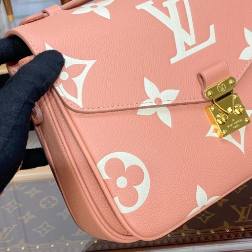 Louis Vuitton Monogram Empreinte Pochette Metis M46302 Pink/Cream - Image 9