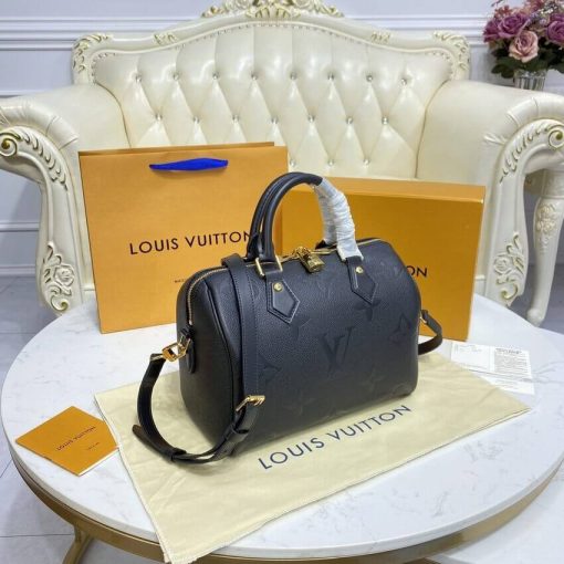 Louis Vuitton Monogram Empreinte Speedy Bandouliere 25 Black - Image 2