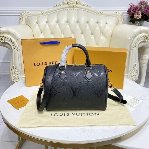 Louis Vuitton Monogram Empreinte Speedy Bandouliere 25 Black - Image 3