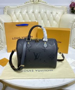 Louis Vuitton Monogram Empreinte Speedy Bandouliere 25 Black