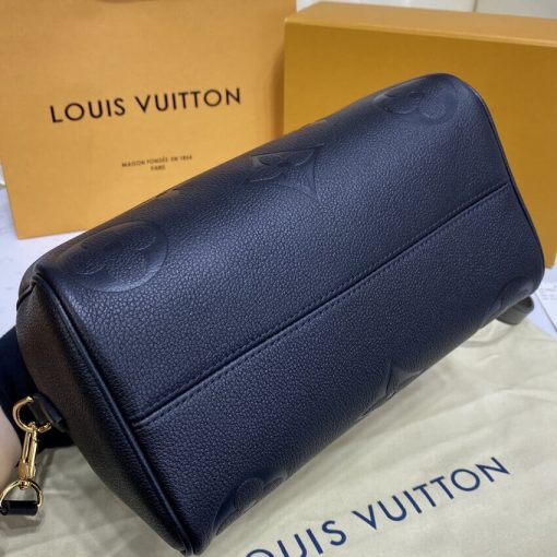 Louis Vuitton Monogram Empreinte Speedy Bandouliere 25 Black - Image 4