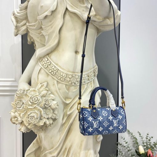 Louis Vuitton Monogram Jacquard Denim Nano Speedy M81168 M81213 Blue - Image 2