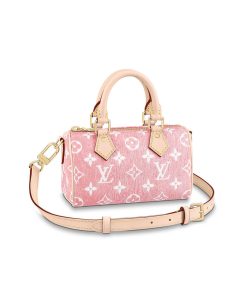 Louis Vuitton Monogram Jacquard Denim Nano Speedy M81168 M81213 Pink
