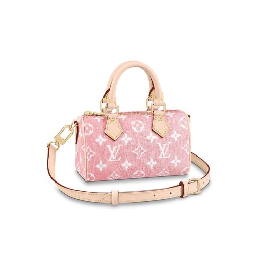 Louis Vuitton Monogram Jacquard Denim Nano Speedy M81168 M81213 Pink