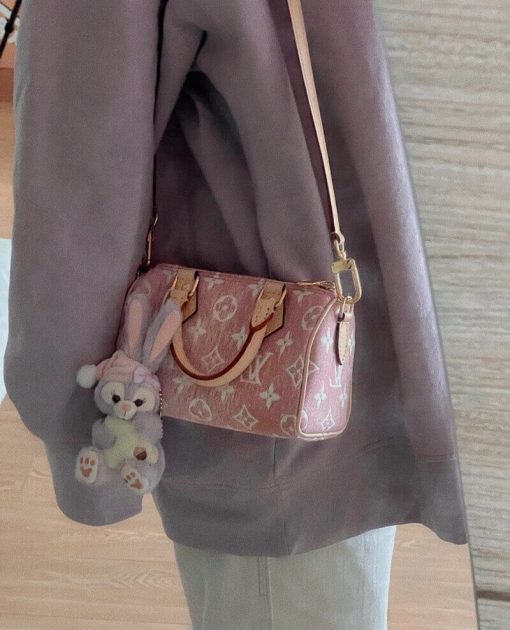 Louis Vuitton Monogram Jacquard Denim Nano Speedy M81168 M81213 Pink - Image 3
