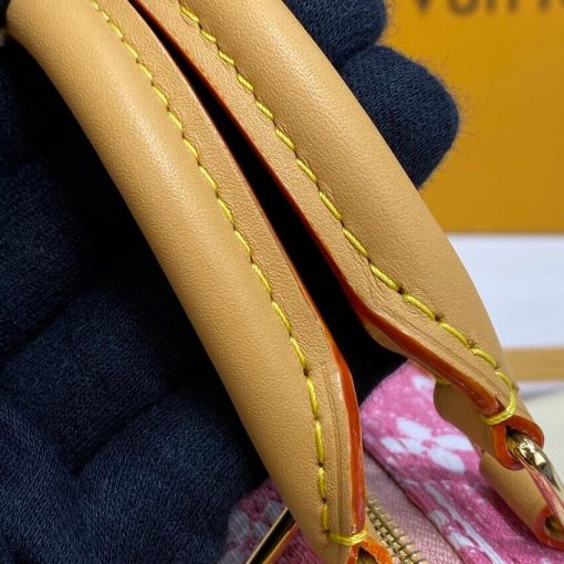 Louis Vuitton Monogram Jacquard Denim Nano Speedy M81168 M81213 Pink - Image 13