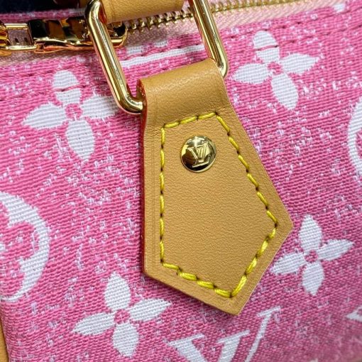 Louis Vuitton Monogram Jacquard Denim Nano Speedy M81168 M81213 Pink - Image 14