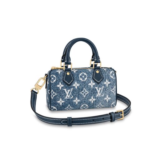 Louis Vuitton Monogram Jacquard Denim Nano Speedy M81168 M81213 Blue