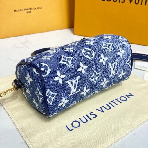 Louis Vuitton Monogram Jacquard Denim Nano Speedy M81168 M81213 Blue - Image 7