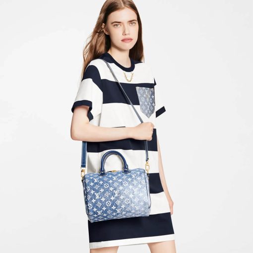 Louis Vuitton Monogram Jacquard Denim Speedy Bandouliere 25 M59609 - Image 2