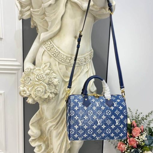 Louis Vuitton Monogram Jacquard Denim Speedy Bandouliere 25 M59609 - Image 3
