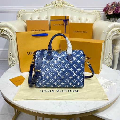 Louis Vuitton Monogram Jacquard Denim Speedy Bandouliere 25 M59609 - Image 4