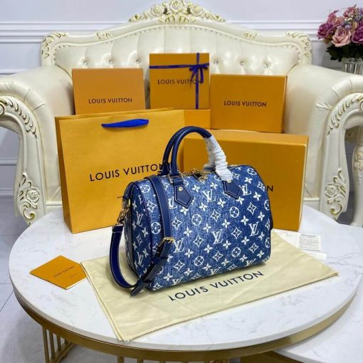 Louis Vuitton Monogram Jacquard Denim Speedy Bandouliere 25 M59609 - Image 5