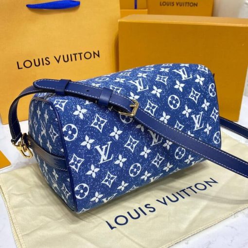 Louis Vuitton Monogram Jacquard Denim Speedy Bandouliere 25 M59609 - Image 7