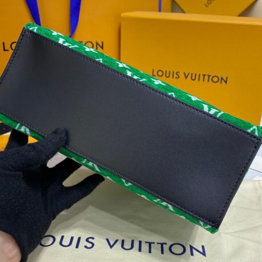 Louis Vuitton Monogram Jacquard Velvet Onthego PM M46216 Green - Image 13