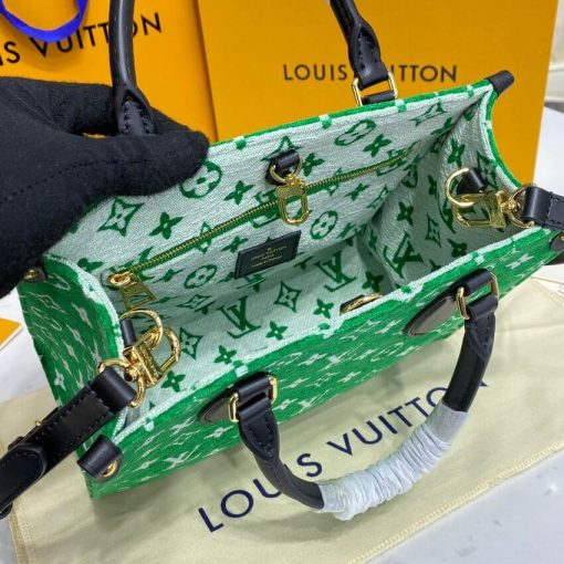 Louis Vuitton Monogram Jacquard Velvet Onthego PM M46216 Green - Image 18