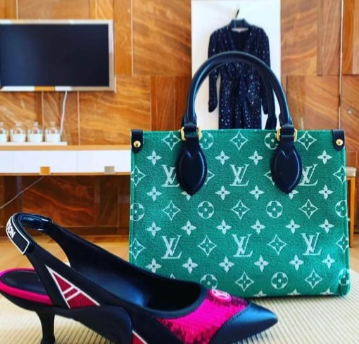 Louis Vuitton Monogram Jacquard Velvet Onthego PM M46216 Green - Image 8