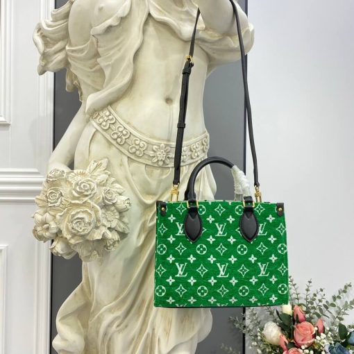 Louis Vuitton Monogram Jacquard Velvet Onthego PM M46216 Green - Image 9