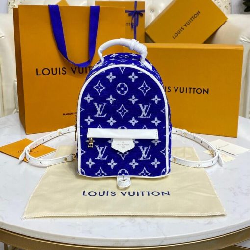 Louis Vuitton Monogram Jacquard Velvet Palm Springs Mini M46207 Blue - Image 4