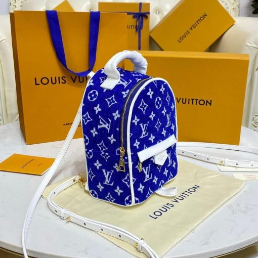 Louis Vuitton Monogram Jacquard Velvet Palm Springs Mini M46207 Blue - Image 5