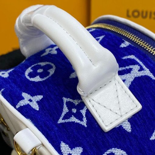 Louis Vuitton Monogram Jacquard Velvet Palm Springs Mini M46207 Blue - Image 9