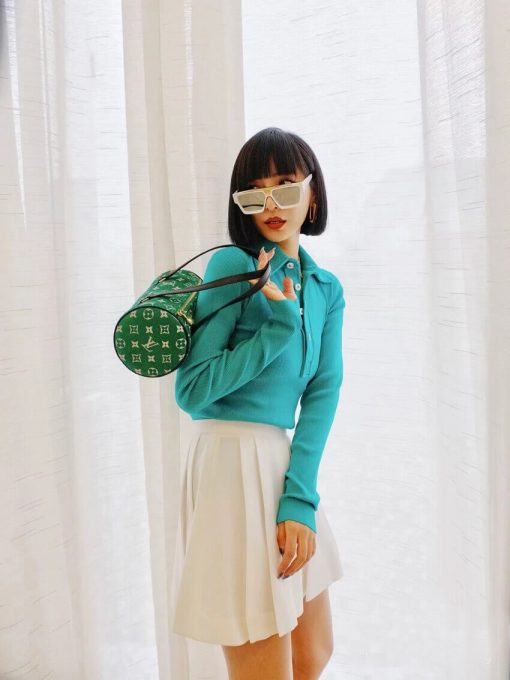 Louis Vuitton Monogram Jacquard Velvet Papillon Bag M46206 Green - Image 5