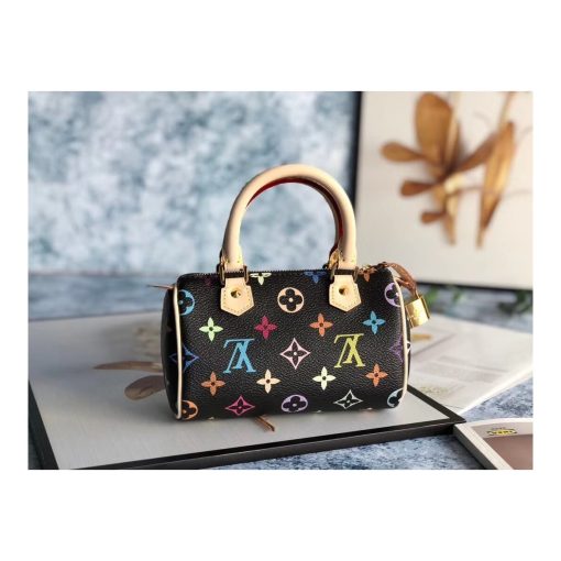 Louis Vuitton Monogram Multicolor Mano Speedy M92644 M92645 Black - Image 2