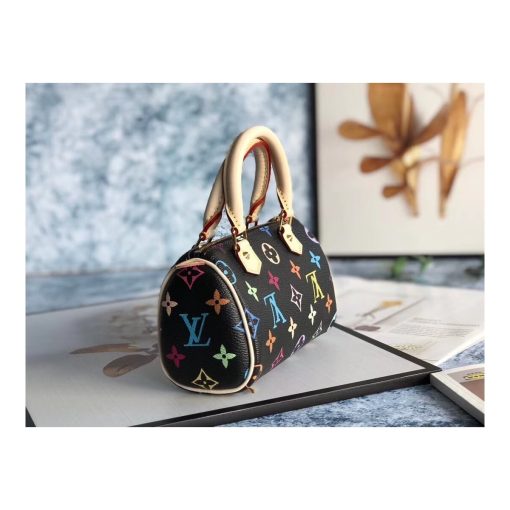Louis Vuitton Monogram Multicolor Mano Speedy M92644 M92645 Black - Image 3