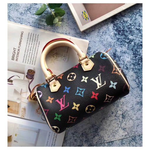 Louis Vuitton Monogram Multicolor Mano Speedy M92644 M92645 Black - Image 5
