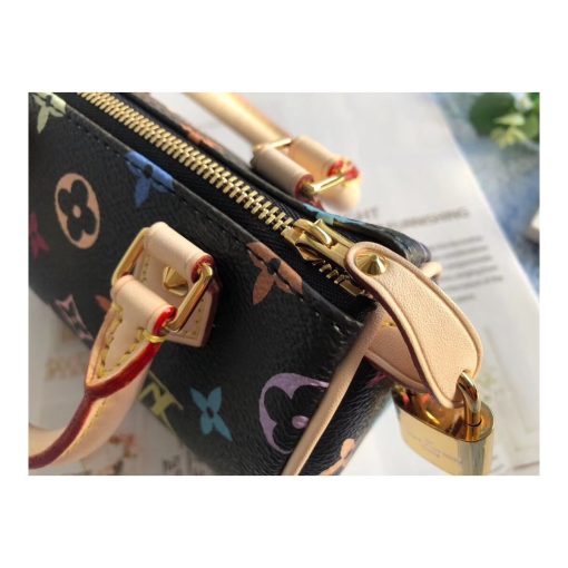 Louis Vuitton Monogram Multicolor Mano Speedy M92644 M92645 Black - Image 9