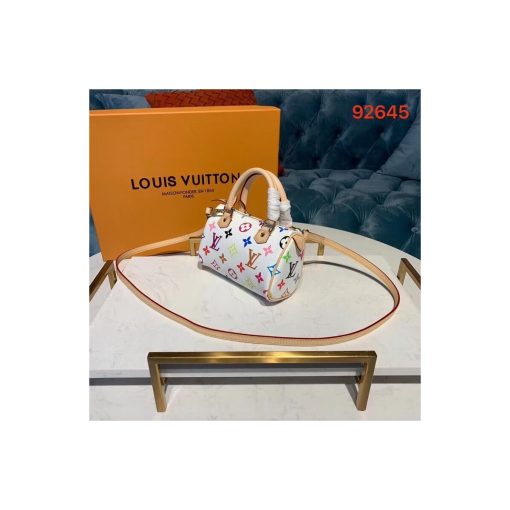 Louis Vuitton Monogram Multicolor Mano Speedy M92644 M92645 White - Image 3