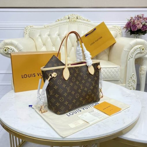 Louis Vuitton Monogram Neverfull PM M41000 M41001 M41245 Fuchsia - Image 2