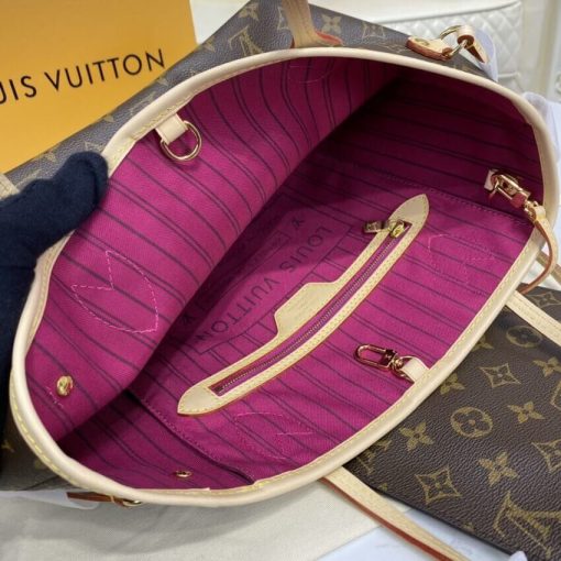Louis Vuitton Monogram Neverfull PM M41000 M41001 M41245 Fuchsia - Image 10