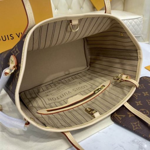 Louis Vuitton Monogram Neverfull PM M41000 M41001 M41245 Beige - Image 8