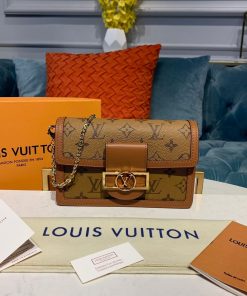 Louis Vuitton Monogram Reverse Canvas Dauphine Chain Wallet M68746