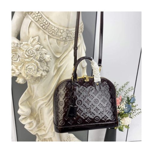 Louis Vuitton Monogram Vernis Leather Alma PM M91611 Burgundy - Image 3