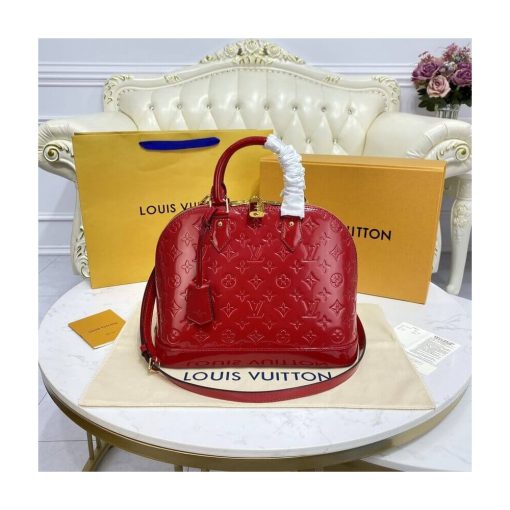 Louis Vuitton Monogram Vernis Leather Alma PM M91611 Red - Image 3