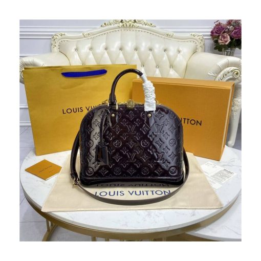 Louis Vuitton Monogram Vernis Leather Alma PM M91611 Burgundy - Image 4