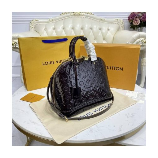 Louis Vuitton Monogram Vernis Leather Alma PM M91611 Burgundy - Image 5