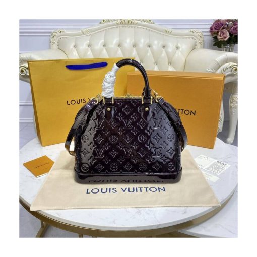 Louis Vuitton Monogram Vernis Leather Alma PM M91611 Burgundy - Image 6