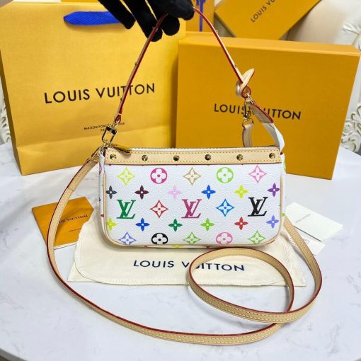 Louis Vuitton Multicolor Pochette Accessoires Pouch M92649 White - Image 5