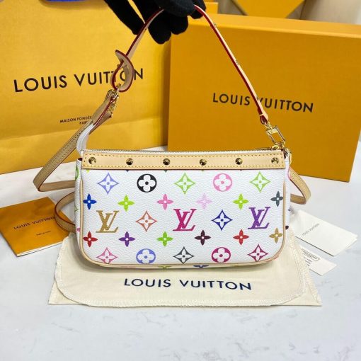Louis Vuitton Multicolor Pochette Accessoires Pouch M92649 White - Image 7