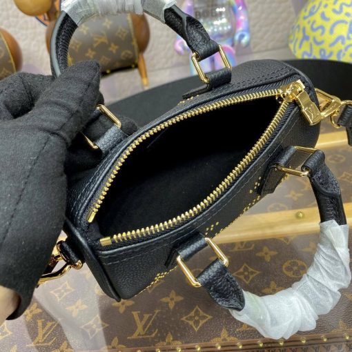 Louis Vuitton Nano Speedy M46745 Black Monogram Empreinte With Studs - Image 13