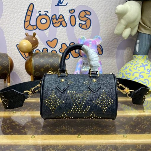 Louis Vuitton Nano Speedy M46745 Black Monogram Empreinte With Studs - Image 5