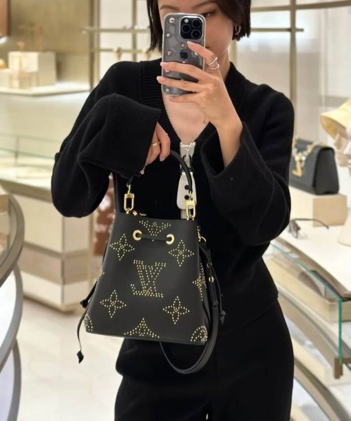 Louis Vuitton Neonoe BB M46734 Black Monogram Empreinte With Studs - Image 4