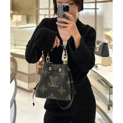 Louis Vuitton Neonoe BB M46734 Black Monogram Empreinte With Studs - Image 4